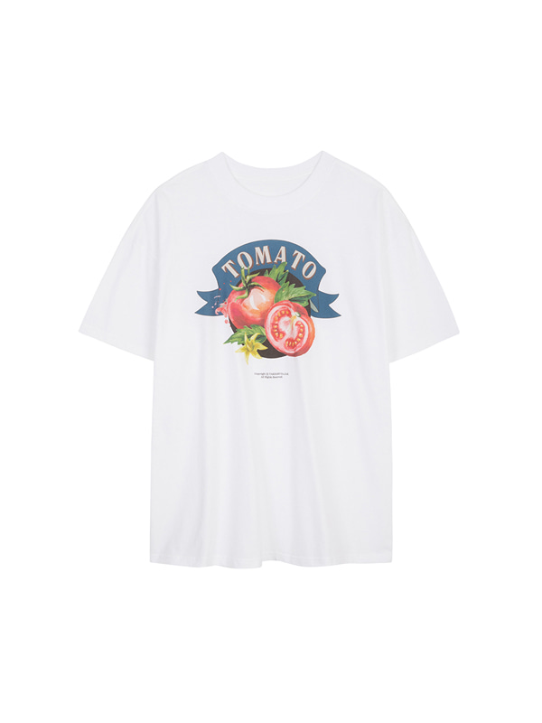 [5월23일 예약배송]토마토 티셔츠(화이트)